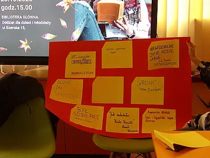 Poglądowe zdjęcie ze spotkania zawierające hasła ze spotkania